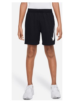Spodenki treningowe Dri-FIT z nadrukiem dla dużych dzieci (chłopców) Nike Multi - Czerń ze sklepu Nike poland w kategorii Spodenki chłopięce - zdjęcie 180222042
