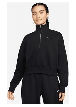 Damska bluza dresowa o skróconym kroju z zamkiem 1/4 Nike Sportswear Phoenix Fleece - Czerń ze sklepu Nike poland w kategorii Bluzy damskie - zdjęcie 180222050