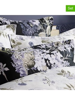 maison héritage PARIS Poszewki satynowe (2 szt.) w kolorze granatowo-białym na poduszkę ze sklepu Limango Polska w kategorii Poduszki dekoracyjne - zdjęcie 180224341