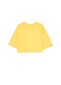 Cropp - Gładki żółty T-shirt boxy oversize - żółty - id: 289CV-17X - marki Cropp - 180227340 Cropp - Gładki żółty T-shirt boxy oversize - żółty ze sklepu Cropp w kategorii Bluzki damskie - zdjęcie 180227340