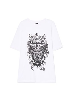 Cropp - Biała koszulka z unikatowym nadrukiem - biały ze sklepu Cropp w kategorii T-shirty męskie - zdjęcie 180227453