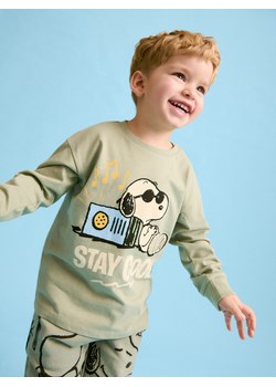 Reserved - Longsleeve oversize Snoopy - jasnozielony ze sklepu Reserved w kategorii Kaftaniki i bluzki - zdjęcie 180231261