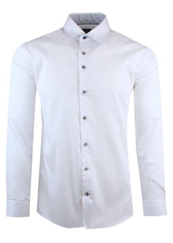 Elegancka, Męska Koszula, Taliowany Krój - Victorio - Biała KSDWVCTO715SL ze sklepu JegoSzafa.pl w kategorii Koszule męskie - zdjęcie 180231903