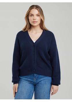 Sweter kardigan damski o strukturalnym splocie granatowy Sabira 403 ze sklepu Big Star w kategorii Swetry damskie - zdjęcie 180238220