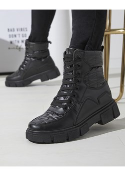 Royalfashion Czarne damskie nieocieplane botki typu workery Qertera ze sklepu royalfashion.pl w kategorii Workery damskie - zdjęcie 180250582
