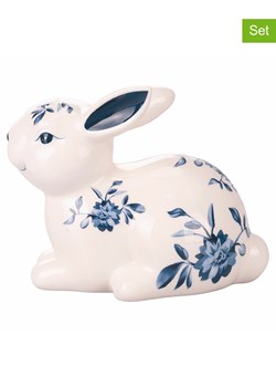Villa d´Este Dekoracje (2 szt.) &quot;Easter Rabbit&quot; w kolorze biało-granatowym - wys. 13,9 cm ze sklepu Limango Polska w kategorii Dekoracje - zdjęcie 180267870