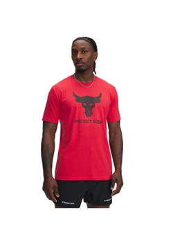 Męska koszulka treningowa Under Armour Project Rock Brahma Bull - czerwona ze sklepu Sportstylestory.com w kategorii T-shirty męskie - zdjęcie 180274994