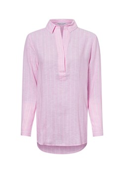 Marie Lund Damska bluzka tunika z zawartością lnu Kobiety Bawełna różowy w paski ze sklepu vangraaf w kategorii Bluzki damskie - zdjęcie 180280950