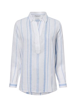 Marie Lund Damska bluzka tunika z zawartością lnu Kobiety Bawełna biały w paski ze sklepu vangraaf w kategorii Bluzki damskie - zdjęcie 180280951