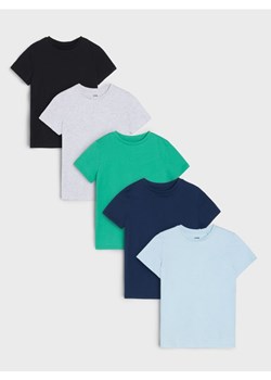 Sinsay - Koszulki w stylu basic 5 pack - błękitny ze sklepu Sinsay w kategorii T-shirty chłopięce - zdjęcie 180283404