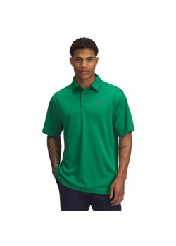 Męska koszulka polo Under Armour Tech Polo - zielona ze sklepu Sportstylestory.com w kategorii T-shirty męskie - zdjęcie 180285624