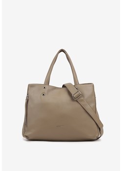 Beżowa Torebka Duża Shopper z Bocznym Suwakiem Soravine ze sklepu renee.pl w kategorii Torby Shopper bag - zdjęcie 180285813