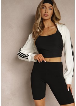 Czarne Prążkowane Szorty High Waist o Fasonie Kolarek Rinelira ze sklepu renee.pl w kategorii Szorty - zdjęcie 180285991