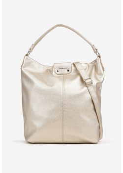 Złota Torebka Hobo z Dodatkowym Paskiem na Ramię Tenela ze sklepu born2be.pl w kategorii Torby Shopper bag - zdjęcie 180286290