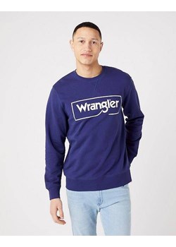 WRANGLER FRAME LOGO CREW MĘSKA BLUZA LOGO NADRUK BLUE W662HAB51 112321426 ze sklepu YouNeedit.pl w kategorii Bluzy męskie - zdjęcie 180294570