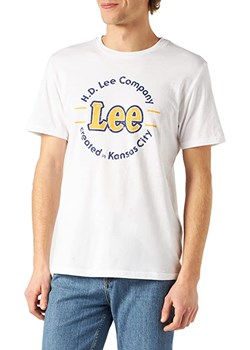 LEE KANSAS CIRCLE TEE MĘSKI T-SHIRT KOSZULKA LOGO NADRUK BRIGHT WHITE L62CFQLJ 112114518 ze sklepu YouNeedit.pl w kategorii T-shirty męskie - zdjęcie 180295330