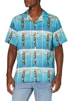 MĘSKA KOSZULA WRANGLER SS ALLOVER SHIRT BLUE W5J36HX05 112130178 ze sklepu YouNeedit.pl w kategorii Koszule męskie - zdjęcie 180300301