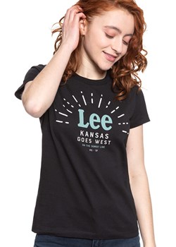 LEE T SHIRT DAMSKI SEASONAL LOGO TEE BLACK L42YRE01 112109518 ze sklepu YouNeedit.pl w kategorii Bluzki damskie - zdjęcie 180300900