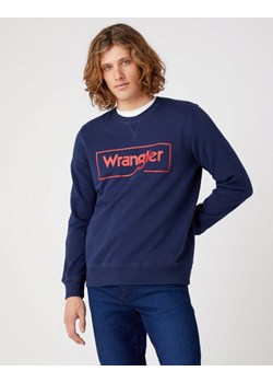 WRANGLER FRAME LOGO CREW MĘSKA BLUZA KLASYCZNA NADRUK NAVY W662HA114 112320240 ze sklepu YouNeedit.pl w kategorii Bluzy męskie - zdjęcie 180317711