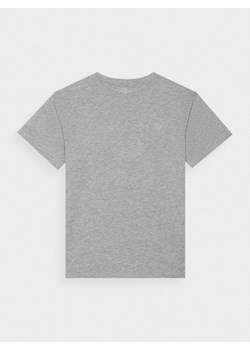 Dziewczęcy t-shirt basic 4F 4FJWMM00TTSHF2332 - szary ze sklepu Sportstylestory.com w kategorii Bluzki dziewczęce - zdjęcie 180333751