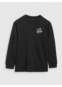 Chłopięcy longsleeve z nadrukiem 4F 4FJWSS25TLONM435 - czarny ze sklepu Sportstylestory.com w kategorii T-shirty chłopięce - zdjęcie 180333884