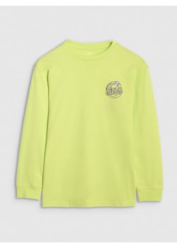 Chłopięcy longsleeve z nadrukiem 4F 4FJWSS25TLONM435 - zielony ze sklepu Sportstylestory.com w kategorii T-shirty chłopięce - zdjęcie 180333894