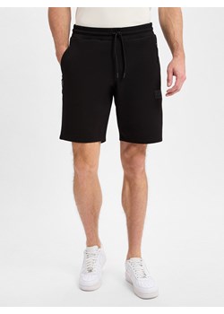 EA7 Emporio Armani Męskie spodenki dresowe Mężczyźni Bawełna czarny jednolity ze sklepu vangraaf w kategorii Spodenki męskie - zdjęcie 180339431