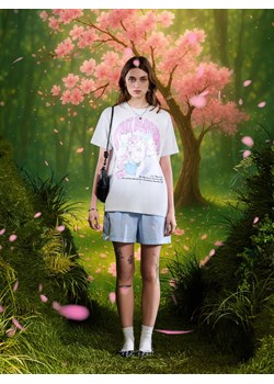 Cropp - T-shirt z Lillią z League of Legends - jasny szary ze sklepu Cropp w kategorii Bluzki damskie - zdjęcie 180339941
