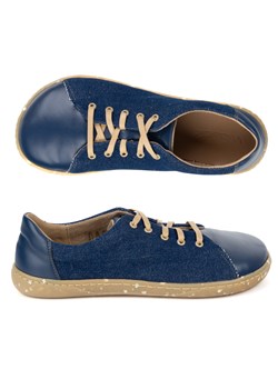 Buty damskie barefoot minimalistyczne skórzane 0771W granat jeans ze sklepu butyolivier w kategorii Półbuty męskie - zdjęcie 180342920