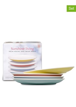 Könitz Talerze (4 szt.) &quot;Sunshine Living&quot; w kolorze białym ze wzorem - Ø 19 cm ze sklepu Limango Polska w kategorii Talerze - zdjęcie 180344402