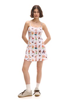 Cropp - Prążkowana sukienka mini z nadrukiem - wielobarwny ze sklepu Cropp w kategorii Sukienki - zdjęcie 180344540