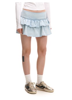 Cropp - Jeansowe niebieskie spódnico-spodenki - niebieski ze sklepu Cropp w kategorii Szorty - zdjęcie 180344551