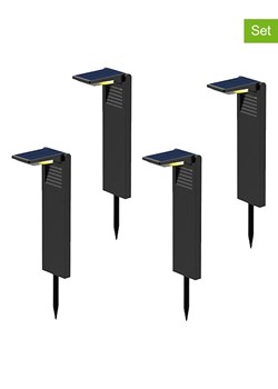 lumisky Lampy solarne (4 szt.) &quot;Ostry&quot; w kolorze czarnym na trzonku - 16 x 41 x 9 cm ze sklepu Limango Polska w kategorii Oświetlenie - zdjęcie 180352172