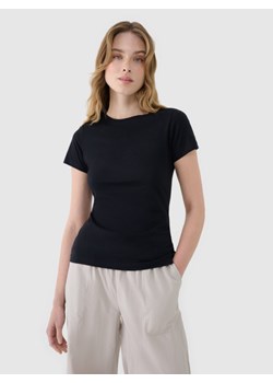Damski t-shirt basic 4F 4FWSS25TTSHF1995 - czarny ze sklepu Sportstylestory.com w kategorii Bluzki damskie - zdjęcie 180356352