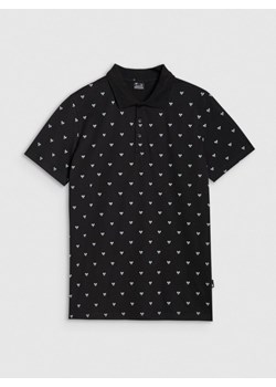 Męska koszulka polo 4F 4FRSS25TPTSM657 - czarna ze sklepu Sportstylestory.com w kategorii T-shirty męskie - zdjęcie 180375113