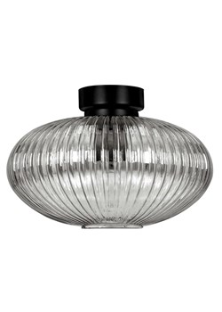 Sufitowa lampa z ryflowanym kloszem grafitowa A6-W52 ze sklepu Edinos.pl w kategorii Lampy sufitowe - zdjęcie 180375292