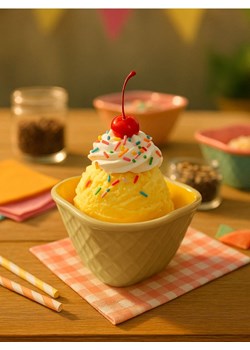 Sinsay - Miska w kształcie wafelka do lodów - żółty ze sklepu Sinsay w kategorii Dom - zdjęcie 180381780