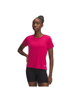 Damska koszulka do biegania Under Armour UA Launch Camo Shortsleeve - różowa ze sklepu Sportstylestory.com w kategorii Bluzki damskie - zdjęcie 180382704