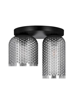 Sufitowa lampa z dwoma ryflowanymi grafitowymi kloszami C7-A97 ze sklepu Edinos.pl w kategorii Lampy sufitowe - zdjęcie 180383134