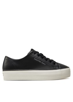 Tenisówki Calvin Klein Jeans Bold Vulc Flatf Low Lth In YW0YW01633 Czarny ze sklepu eobuwie.pl w kategorii Trampki damskie - zdjęcie 180383151