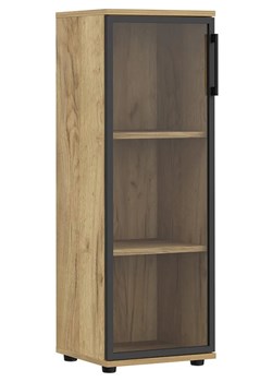 Niski regał biurowy z witryną dąb craft E8-P83 ze sklepu Edinos.pl w kategorii Regały i witryny - zdjęcie 180384880
