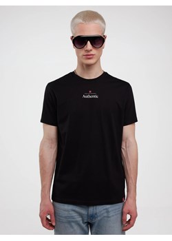 Koszulka męska z linii Authentic z nadrukiem czarna Techmunen 906 ze sklepu Big Star w kategorii T-shirty męskie - zdjęcie 180384950