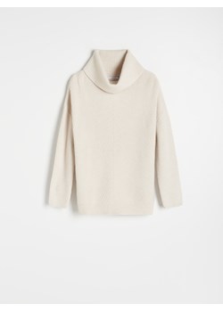 Reserved - Sweter z luźnym golfem - kremowy ze sklepu Reserved w kategorii Swetry damskie - zdjęcie 180385062