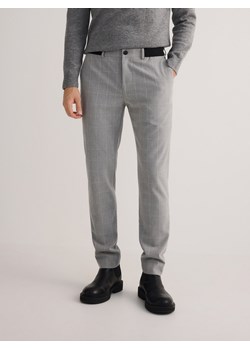 Reserved - Spodnie chino slim fit w kratę - jasnoszary ze sklepu Reserved w kategorii Spodnie męskie - zdjęcie 180387191