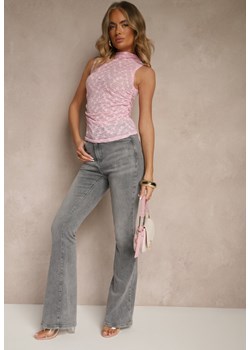Szare Jeansy High Waist o Kroju Flare Talasena ze sklepu renee.pl w kategorii Jeansy damskie - zdjęcie 180389120