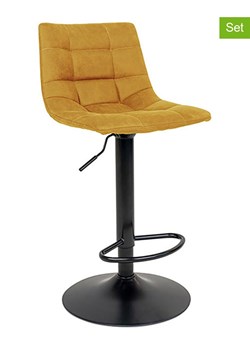 House Nordic Hockery barowe (2 szt.) w kolorze żółto-czarnym - 43 x 43 cm ze sklepu Limango Polska w kategorii Pufy i siedziska - zdjęcie 180389983