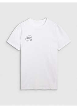 Męski t-shirt z nadrukiem 4F 4FRSS25TTSHM2850 - biały ze sklepu Sportstylestory.com w kategorii T-shirty męskie - zdjęcie 180392420