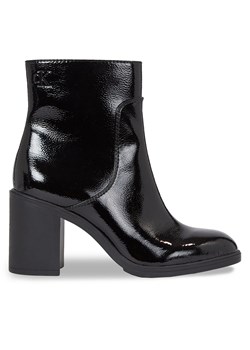 Botki Calvin Klein Jeans Mid Block Heel Boot Naplak Wn YW0YW01258 Czarny ze sklepu eobuwie.pl w kategorii Botki - zdjęcie 180396874