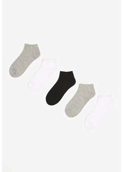 5-Pack Czarno-Szarych Skarpet Athizetis ze sklepu born2be.pl w kategorii Skarpetki damskie - zdjęcie 180403104