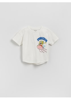 Reserved - T-shirt SpongeBob - złamana biel ze sklepu Reserved w kategorii T-shirty chłopięce - zdjęcie 180405224